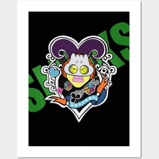 Dope Slluks card with heart illustration Posters and Art